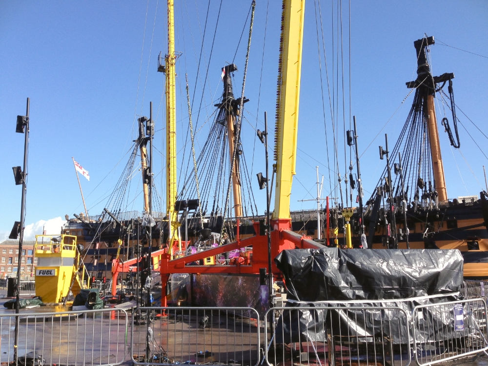 1995 outside broadcast from Portsmouth Historic Dockyard. In those days there was a whole OB truck for each location